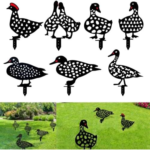 Duck Yard Art Decoration Animal Silhouette Stake Garden Backyard Lawn Acrylic Display Home Outdoor Craft Simulation Ornaments