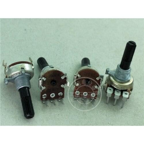 4pcs 161-type Vertical Single Potentiometer A200K C100K / Shank with 25mm Long Thread Knurling
