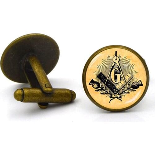 Masonic Time Gem Cufflinks High-grade French Mens Unisex Daily Shirt Accessories Buttons Classic Vintage Business Cuff Links