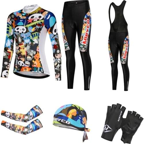 Outfits Cycling Jersey Set Pro Bicycle Long Sleeve Mountain Bike Sportswear Womens Clothing Summer 2021 Roupa Ciclismo Feminina