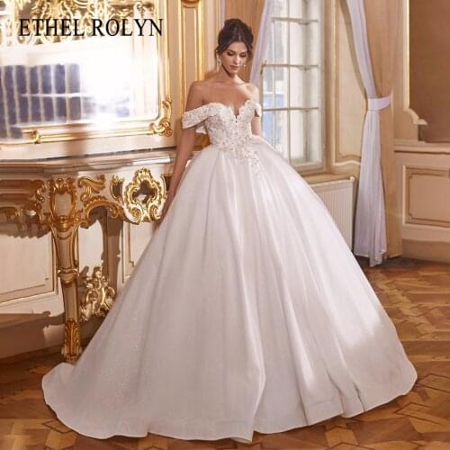 ETHEL ROLYN A-Line Wedding Dress 2021 Gorgeous Beaded Crystal Appliques Sweetheart Bride Backless Lace Up Princess Bridal Gown