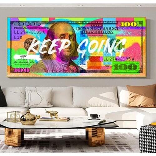 Golden Dollar money Canvas Art Posters And Prints Silver Money Canvas Paintings On the Wall Art Picture For Living Room