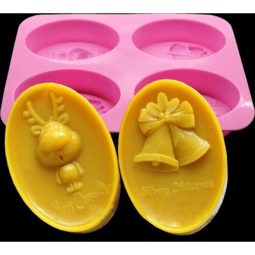 1 Pc Bell Deer Soap Silicone Mold Crafts Kitchen Cake Dessert Food Grade Silicone Baking Decorating Tools Cookie Cutter