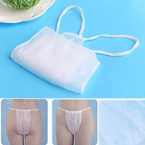 10Pcs Hot White T-back G-string Saloon Spa Travel Disposable Panties Underwear Adult Diapers Drop Ship