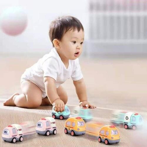 12 PCS Mini Cartoon Animal Car Baby Pull Back Car Push And Go Small Vehicles Kids Toy Montessori Toys Baby Educational Toys