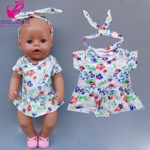 17 Inch Baby Doll Jumpsui with Headband 18 Inch American Generation Girl Doll Dress