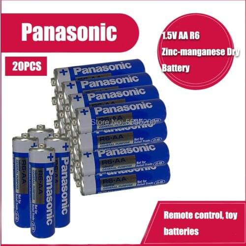 20pcs Panasonic R6 1.5V AA Battery Alkaline Batteries No Mercury Dry Battery For Electric Toy Flashlight Clock Mouse