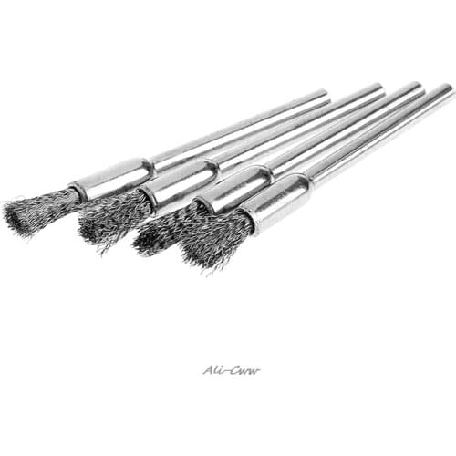 2018 4Pcs 5mm Steel Wire Brushes Polishing Wheel Brush for Tools Mini Brushed Burr Welding Metal Surface Pretreatment,Grinding