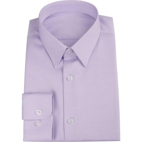 2021 Luxury Oxford Dress Shirt Bespoke High Quality 100% Cotton Lavender Business Shirt 80s Two-Ply Wrinkle Resistant Men Shirts