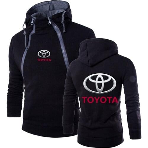 2021 Autumn Mens Zipper Toyota Hoodies Cotton Print Car Logo Harajuku Pullover Sport Caot Male Tops Decal Streetwear Punk Hooded