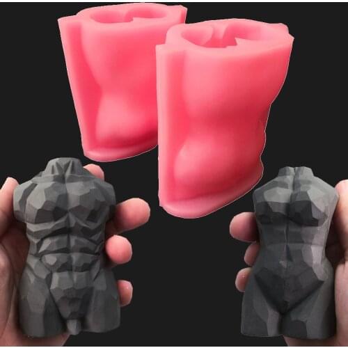 3D Candle Mold Geometric Human Body Silicone Mould DIY Handmade Soap Aroma Candle Making Wax Molds Material Tool Home Decoration