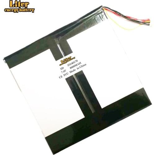 7.4V 8000mAh 35140170 Liter energy battery Laptop Battery For Surbook CWI538 2 in 1 Tablet PC Accumulator 6-Wire