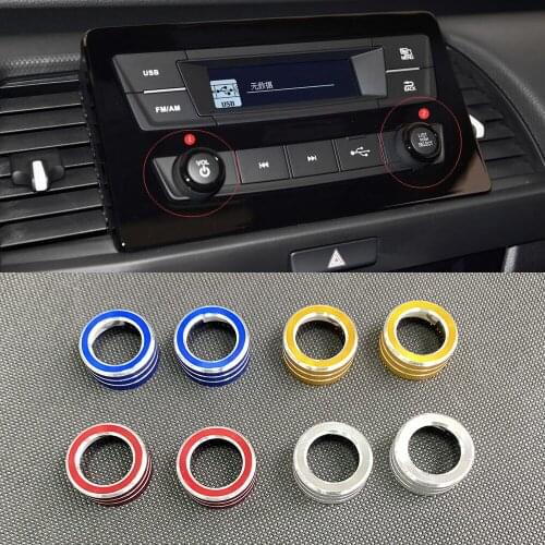 2pcs Car Accessories Center Console Volume Tune Air Condition Switch Knob Control Button Cover For Honda For Fit Jazz GR Pro Max