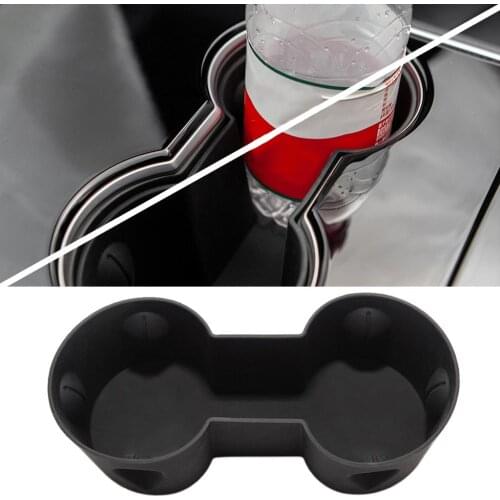 Car Cup Holder For Tesla Model 3 Anti-skid Silicone Water Cup Holder Cover Beverage Holder Double Hole Car Accessories