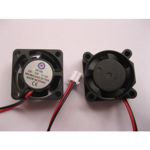 10 pcs Brushless DC Cooling 5 Blade Fan 2510S 12V 0.1-0.2A Black