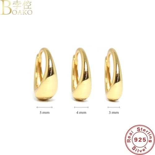 BOAKO S925 Silver Earrings For Women 2020 Glossy Gold Pendiente Piercing Ohrringe Drop Earrings Brincos Aretes Luxury Party Gift