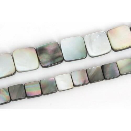 10mm /15mm Fashion Natural Black Lip Sea Shell Beads Cube Square flat beads for DIY necklace bracelet Jewelry Findings Making