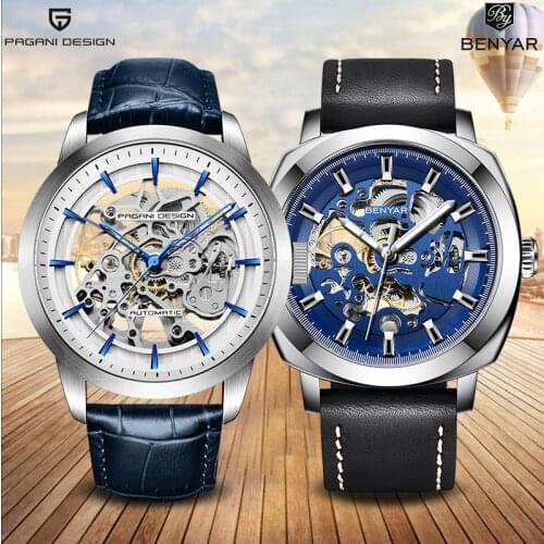 PAGANI DESIGN Set Mens Mechanical Watches Hollow Tourbillon Automatic Wristwatches Mens Business Sport Watch Reloj hombres 2020