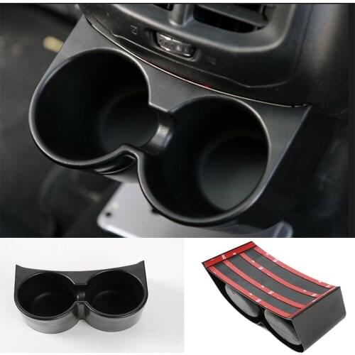 Black ABS Armrest Box Rear Water Cup Holder Trim Fit For Jeep Cherokee 2014-2018