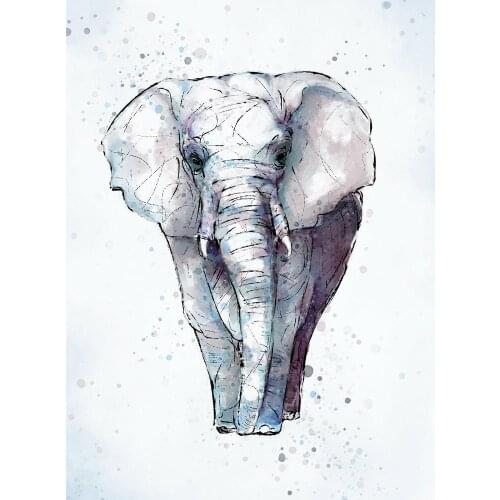 PAINTING DIGITAL EVRY AFRICAN ELEPHANT Art print Silk poster Home Wall Decor