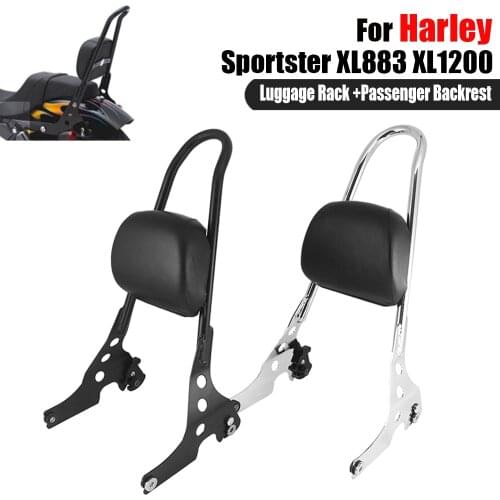 For Harley Sportster XL Models 883 1200 XL883 XL1200 2004 2005-2018 Motorcycle Rear Passenger Backrest Sissy Bar Cushion Pad