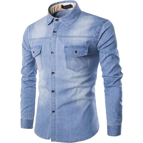 Мужские джинсовые рубашки Eillysevens China At AliExpress