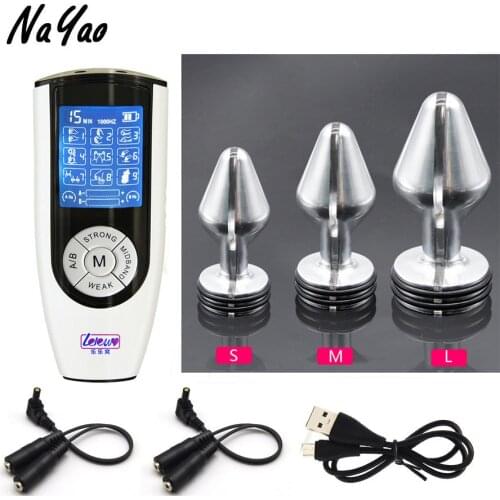 Electro Shock Metal Anal Plug Sex Toys USB Charging Electric Shock High Performance Host Medical Themed Toys DJXP109