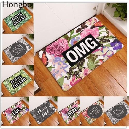 Hongbo New Home Carpet Non Slip Door Floral Pattern Floor Mats Hall Rugs Kitchen Bathroom Carpet Decor Doormat for Entrance Door