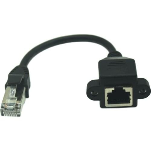 15CM RJ45 Short Cable Male to Female Screw Panel Mount Ethernet LAN Network Extension Cable rj45 female to male Cable 30cm/60cm