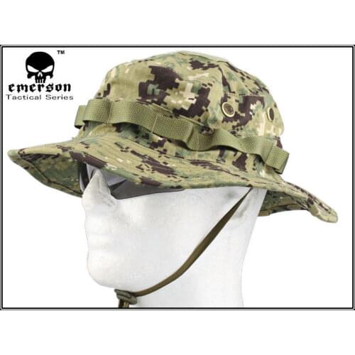 EMERSON Boonie Hat Woodland Marpat Military Tactical Army Hat Anti-scrape Grid Fabric camouflage hat Hunting Cap free Shipping