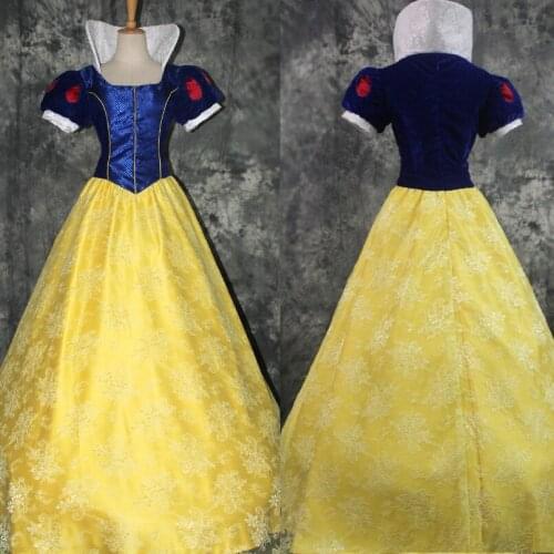 Cartoon Princess Snow Classic Role-playing Dress Halloween Christmas Cosplay Costume Adult Women Ball Gown