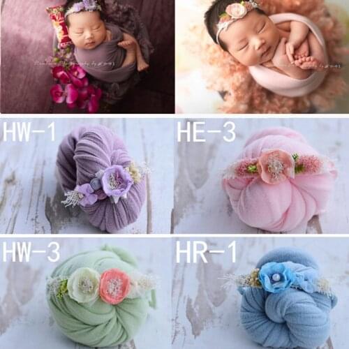 Colorful wrap baby headbands+wrap blanket full moon photo shooting hair headpiece newborn photography props