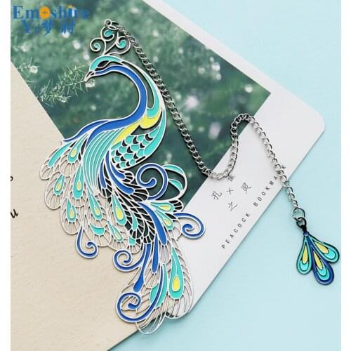 Metal Bookmark Creative Art Peacock Antique Souvenir Classical Chinese Style Cultural and Creative Gift Customization Logo M011