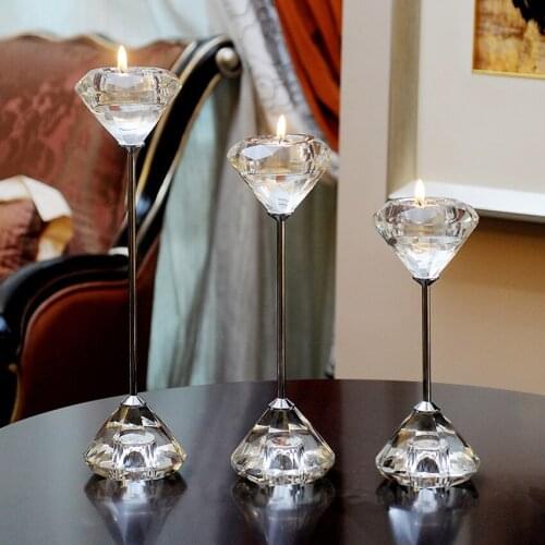 Creative Transparent Crystal Glass Candle Holders Wedding Goblet Candelabra Christmas Candlestick Home Decoration Accessories