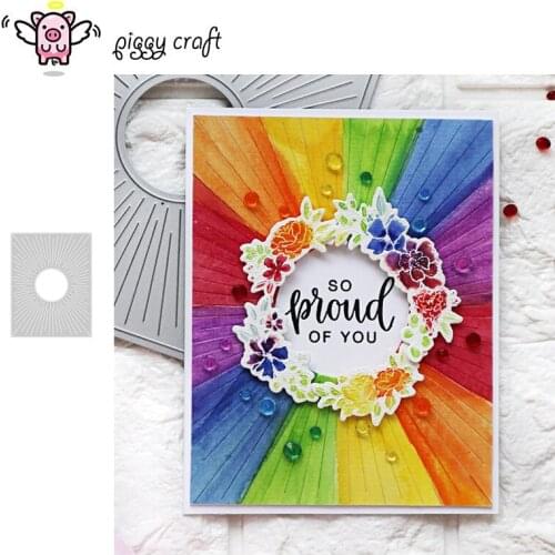 Piggy Craft metal cutting dies cut die mold Sun shining frame Scrapbook paper craft knife mould blade punch stencils dies