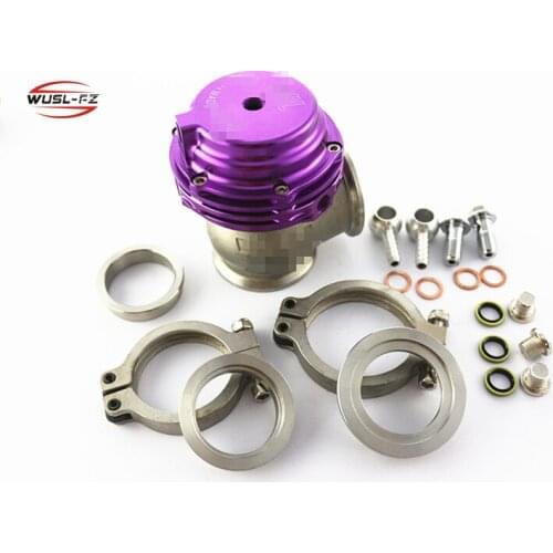 MVS 38mm Wastegate Aluminum Top Steel V-band Gold External Waste Gate For Supercharge Turbo Manifold 14PSI WITH LOGO