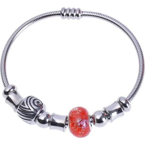 Pan series steel wire spring ring deformable glass bead branch wheel accessory magnet can open stainless steel bracelet