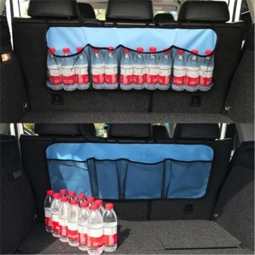 Car Trunk Organizer Adjustable Backseat Storage Bag Net Oxford Automobile Seat Back Organizers Car Interior Accessories Supplies
