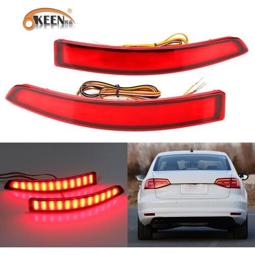 2PCS LED Rear Bumper Reflectors Light For VW Sagitar 2015 Car Turn Tail Stop Brake Fog Lamp For Volkswagen Taillight Assembly