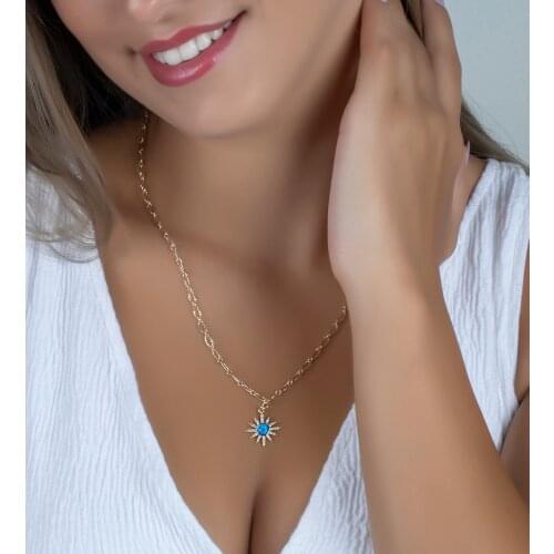 Gold Plated Pole Star Design Necklace