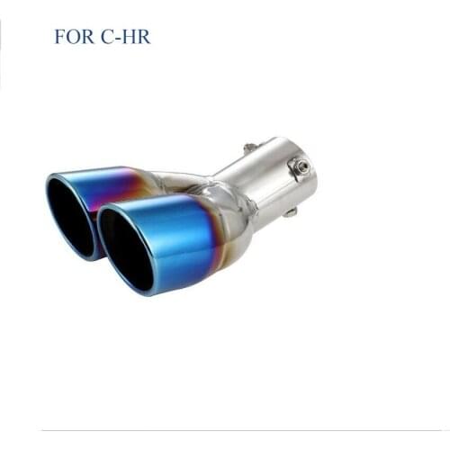 FIT For C-HR 2016 2017 2018 Exterior stainless steel Tail End Pipe Exhaust Muffler Tip CAR STYLING
