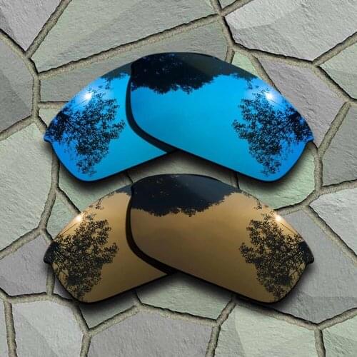 Sky Blue&Bronze Copper Sunglasses Polarized Replacement Lenses for Oakley Flak Jacket