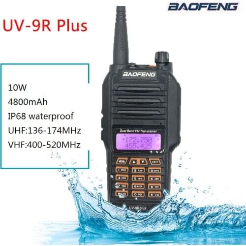 Powerful Baofeng UV-9R Plus 10W Waterproof Walkie Talkie Portable CB Ham Radio Station HF Transceiver Radio Transmitter VHF UHF