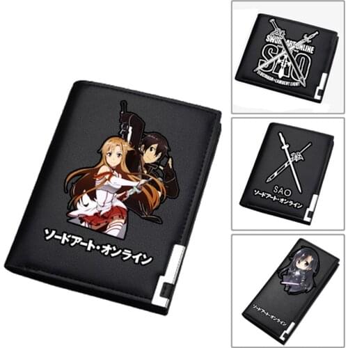 High Quality 2019 New Sword Art Online SAO Anime Long Purse Women Cartoon Short Wallet Pu Leather Card Holders Money Bag