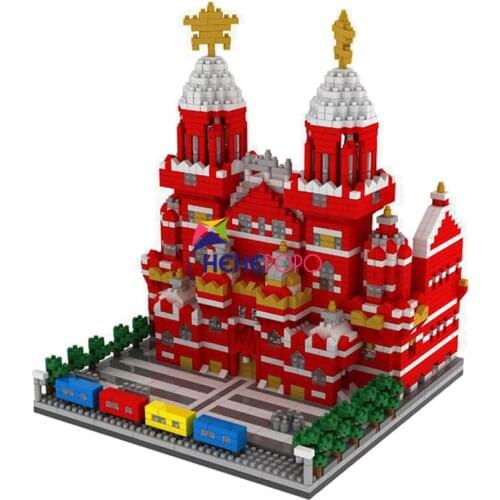 YZ067 Moscow Red Square Block World Famous Architecture Model 2384pcs DIY Mini Diamond Blocks Building Toy for Children No Box