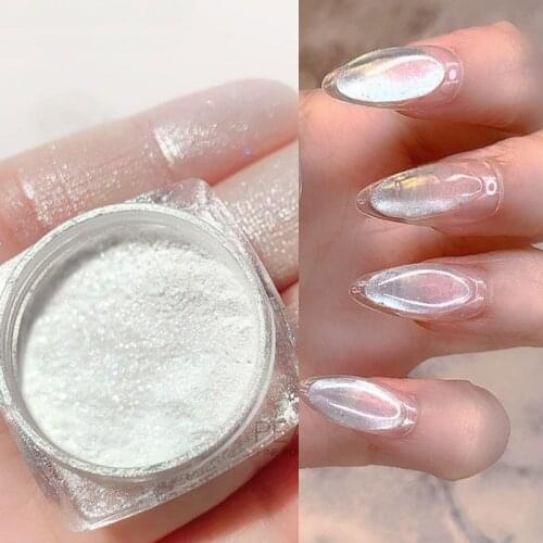 1box Aurora Pearl Nail Glitter Powder Shimmer Effect for Gel Polish Dip Mirror Dust DIY Nail Chrome Pigment Decoration