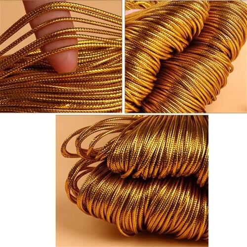 10M/Roll Gold Wire Thread Elastic Cord String Strap Ribbon Rope Tag Line Handmade Gift Packing Craft Clothing Gift Box Decor