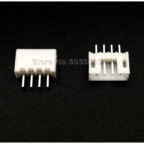100pcs/lot PH2.0mm straight pin Header 4P 4pin PH-4A PH-A wire Connector PH2.0 pitch spacing 180 angle PCB Car male Connectors