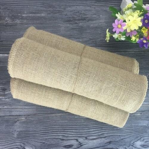 2PCS/LOT 30CM *5M Natural Jute Burlap Fabric Roll For Country Rustic Party Decoration Gift Packing