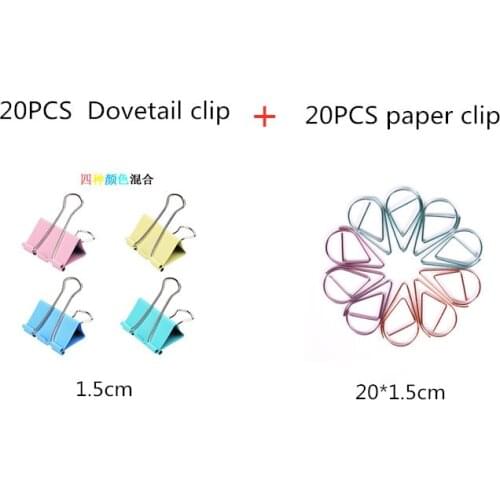 20pcs 15mm Long Tail Clip Metal Bookmark Paper Clip Set for School Stationery Books High Quality Office Supplies Binder Clip